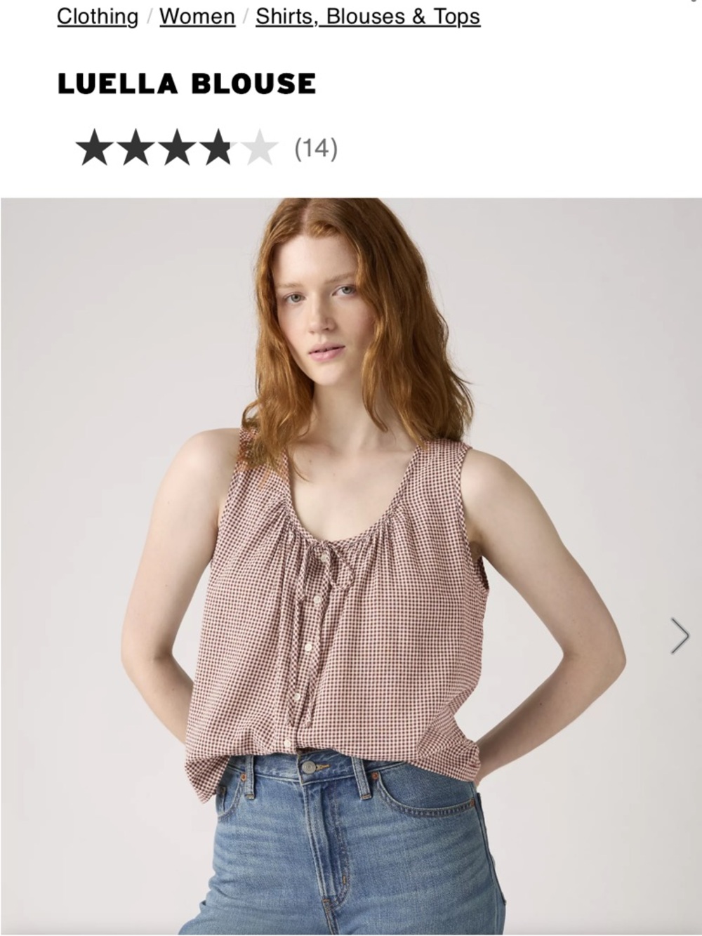 LUELLA BLOUSE Levi’s Gingham Sleeveless Top